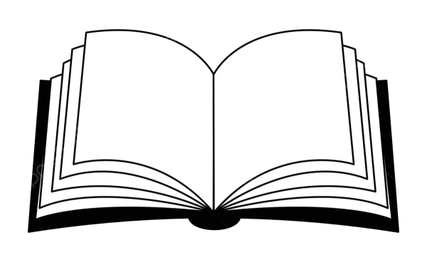 Книжка раскрытая черно белая