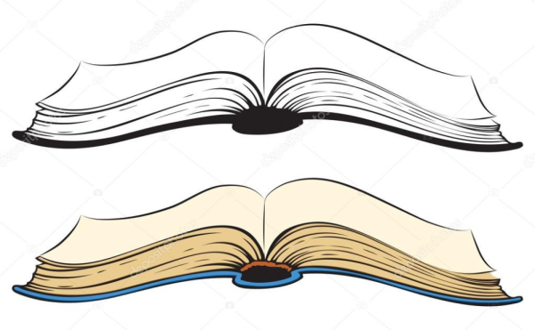 Открытая книга лежит рисунок