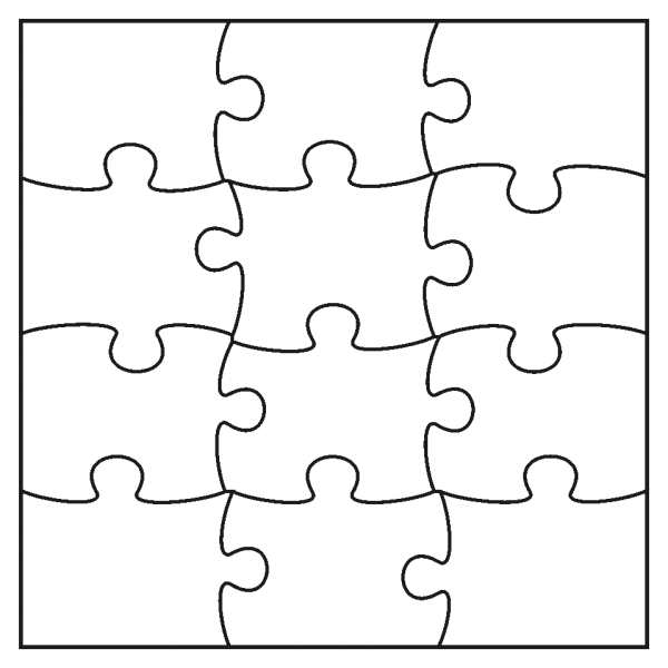 Пазл 3х3 контур реза