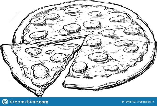 Раскраска пицца пепперони