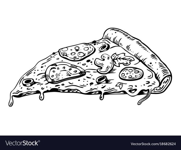 Графическая пицца черно-белая