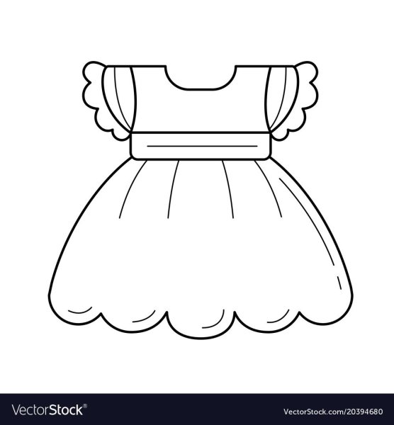 Контур платья для рисования в детском саду