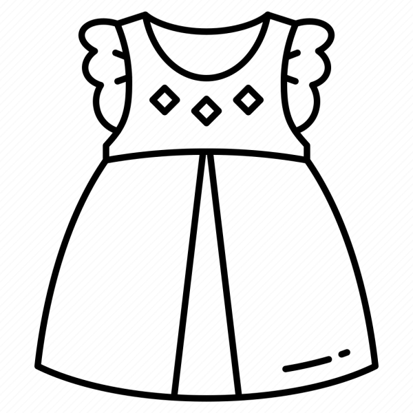 Платье раскраска для детей