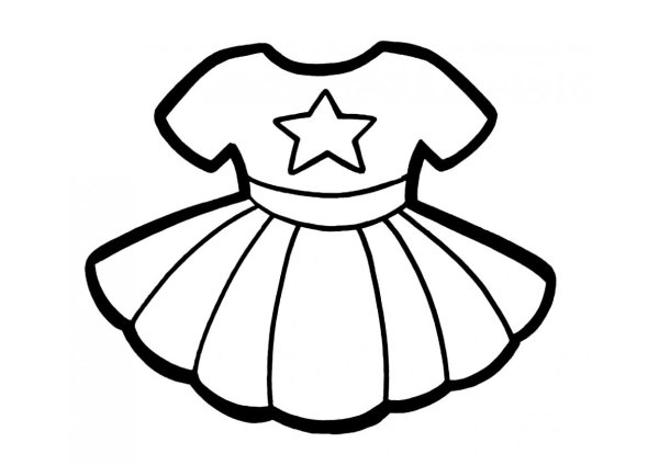 Платье раскраска для детей