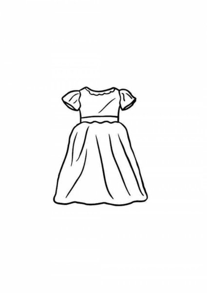 Платье раскраска для малышей
