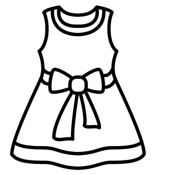 Платье раскраска для детей