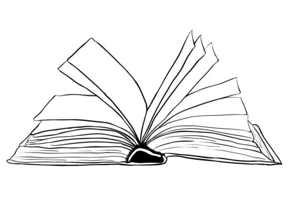 Раскрытая книга чб