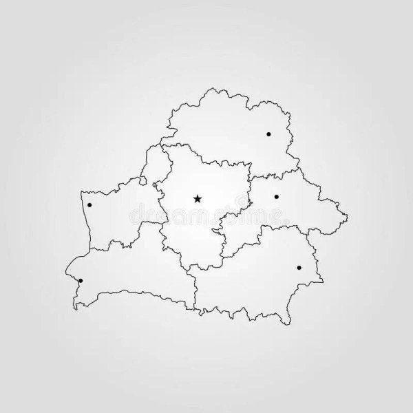 Карта Беларуси контур