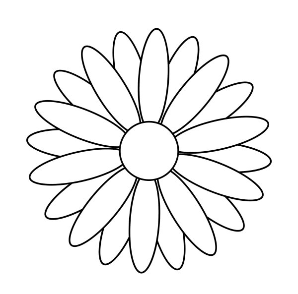 Трафарет Ромашка для вырезания из бумаги шаблоны