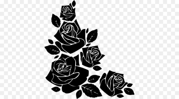 Силуэт розы на прозрачном фоне