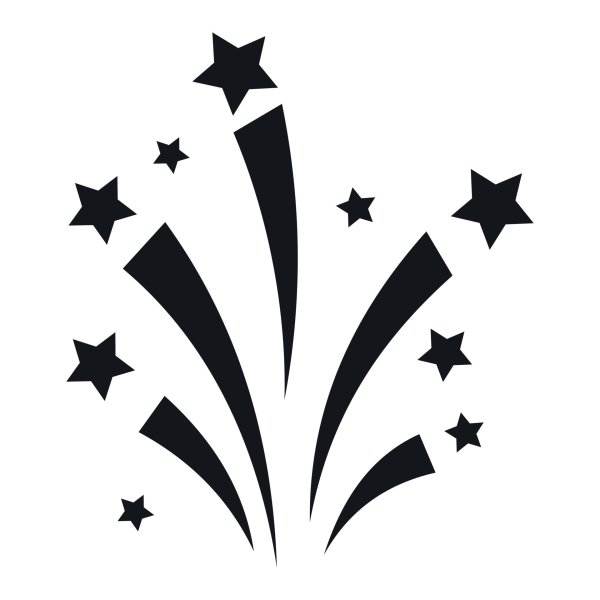 Фейерверк силуэт на прозрачном фоне