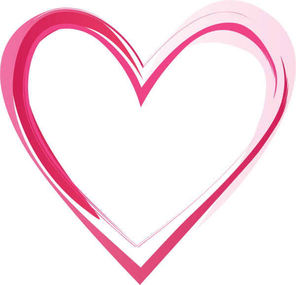 Сердечко контур на прозрачном фоне