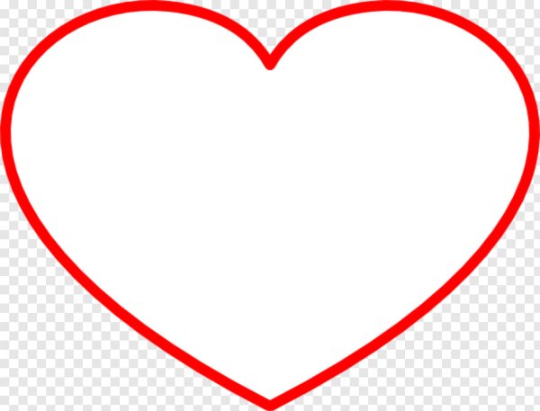 Сердце с красной обводкой