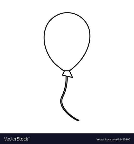 Контур шарика воздушного без фона