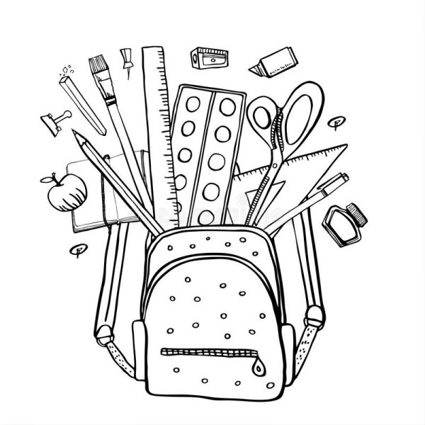 Черно белые школьные принадлежности