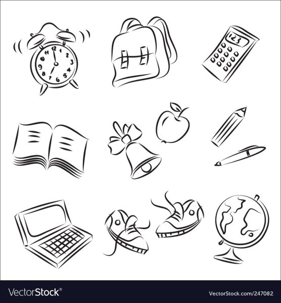 Векторные наклейки на школьную тему