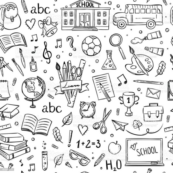 Школа паттерн черно белый