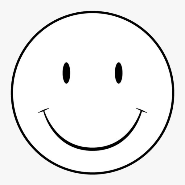 Улыбающийся смайлик черно белый