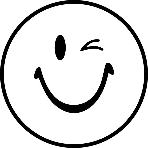 Смайлик черно белый