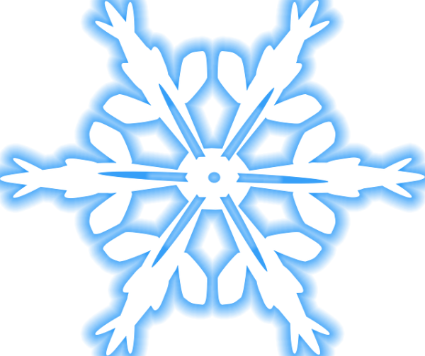 Снежинка с голубым контуром