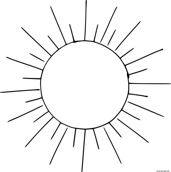 Солнце рисунок карандашом
