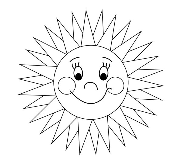 Солнышко раскраска для детей