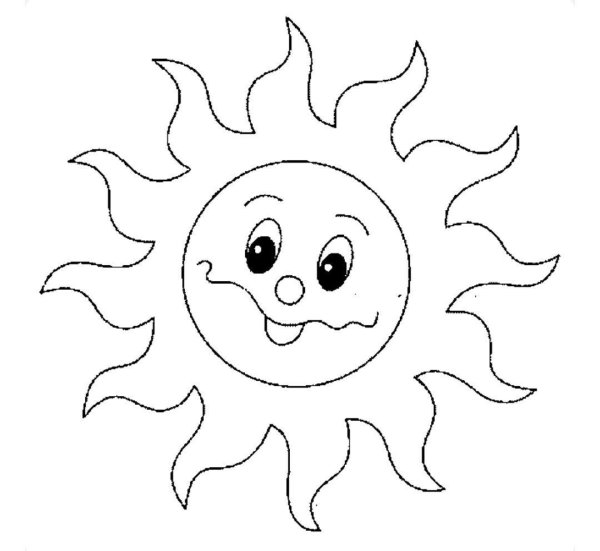 Солнце раскраска