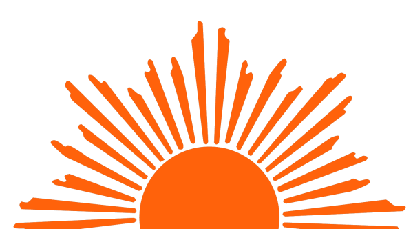 Восходящее солнце с лучами