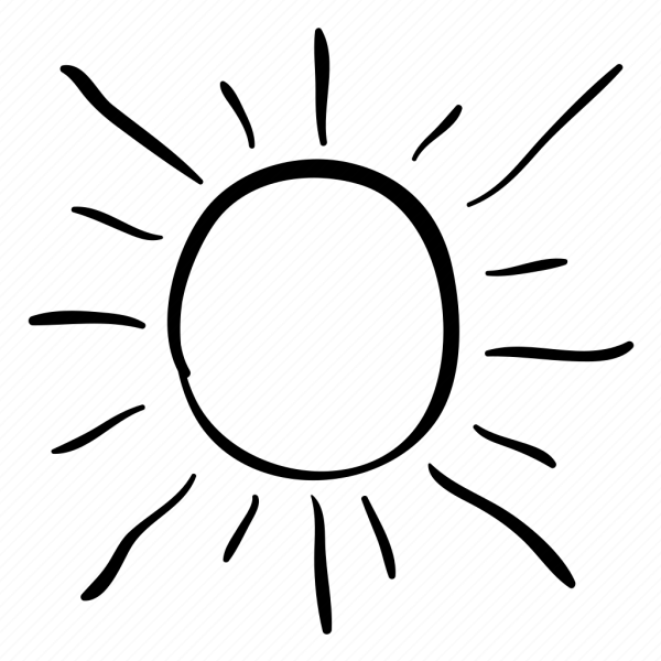 Солнышко контур на прозрачном фоне