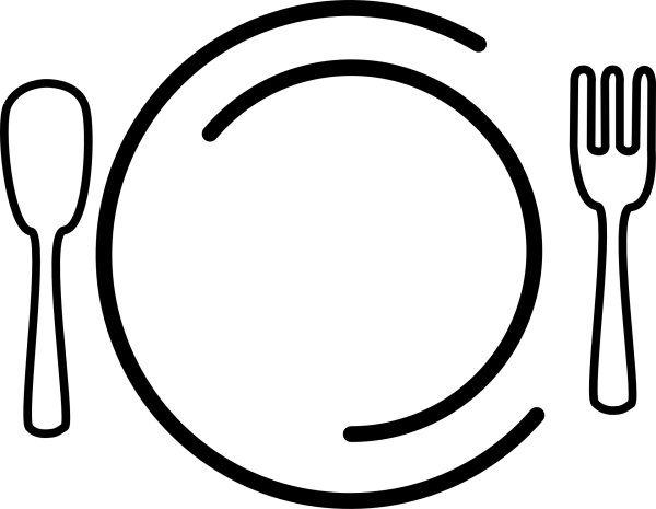 Ложка вилка тарелка контур