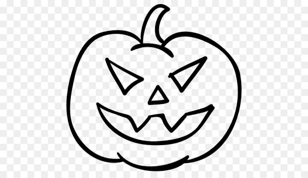 Хэллоуинская тыква черно белая
