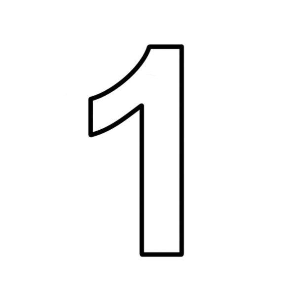 Цифра 1 трафарет