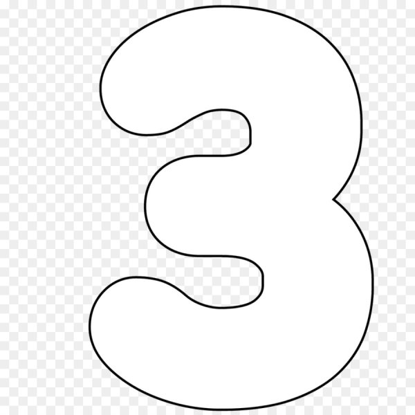 Цифра 3 трафарет