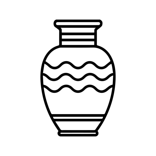 Контурный рисунок вазы