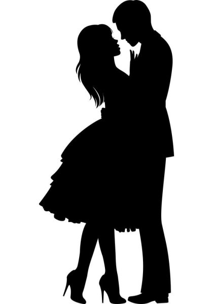 Силуэт парня и девушки