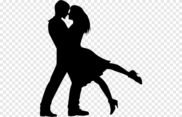 Силуэт влюбленных на прозрачном фоне