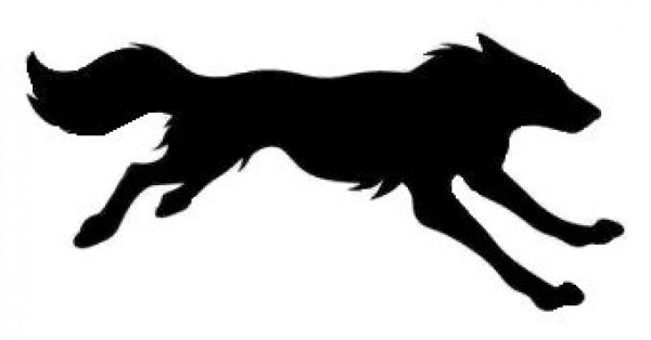 Бегущий волк силуэт