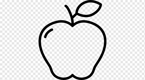 Яблоко контур на прозрачном фоне