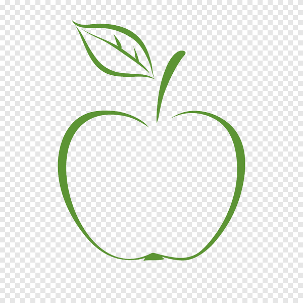 Силуэт яблока с листочком