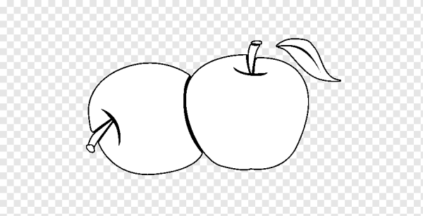 Яблоко на тарелке раскраска