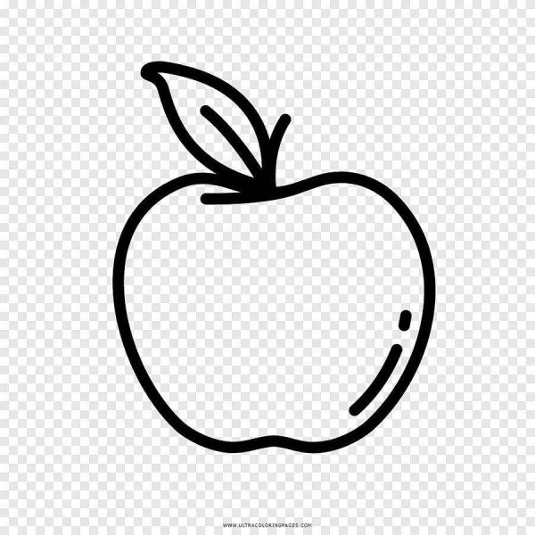 Яблоко контурный рисунок