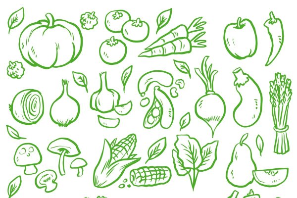 Векторные фрукты овощи