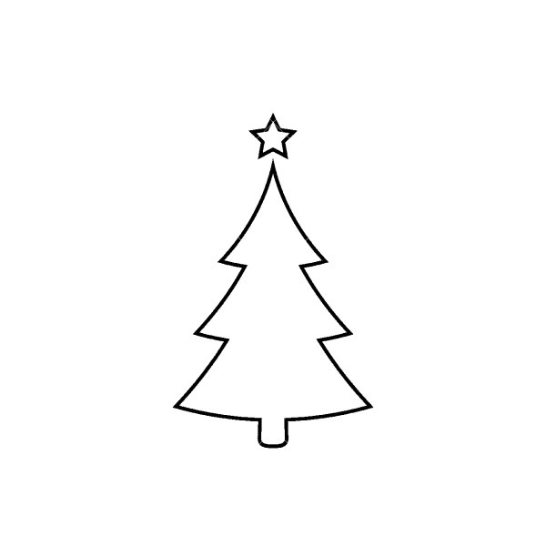 Елка черно белый контур