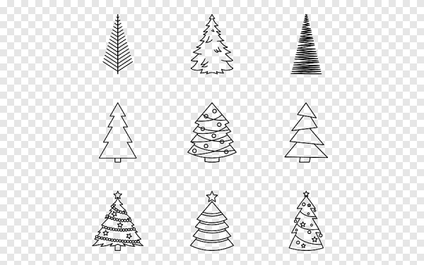 Елка из линий рисование