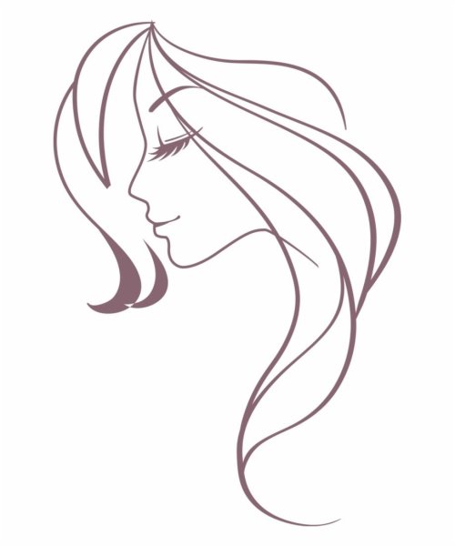 Контур женского лица