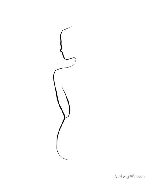 Силуэт девушки линиями высокого разрешения