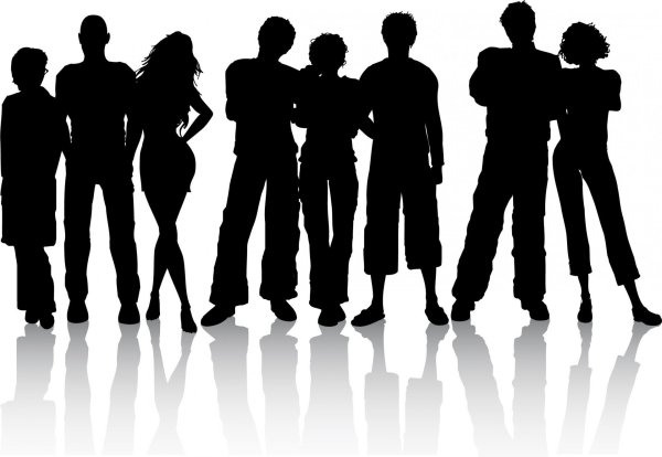 Силуэт группы людей