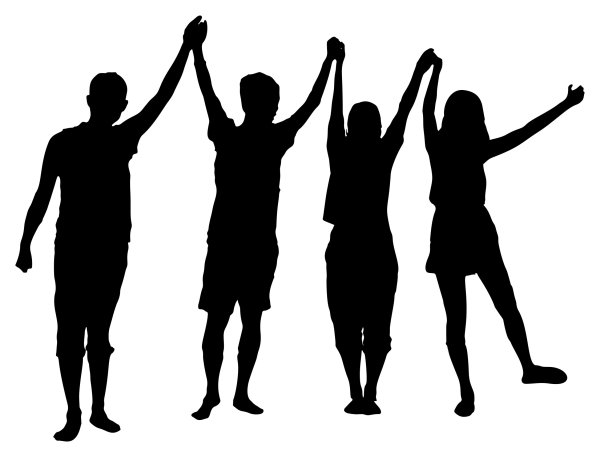 Силуэт группы людей