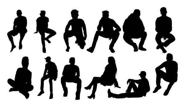 Силуэт сидящего человека