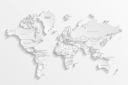 Мировая карта черно белая